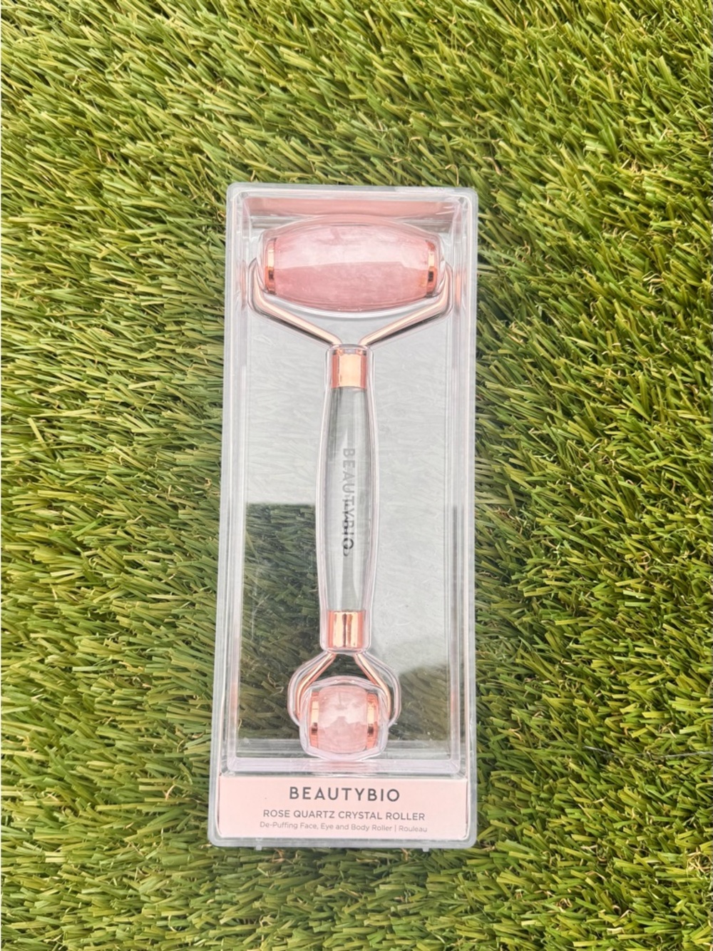 BEAUTYBIO Rose Quartz Crystal Facial Roller - Pink